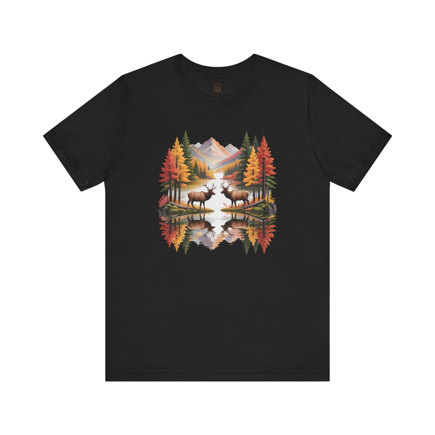 Autumn Wilderness Elk Reflection Unisex T-Shirt