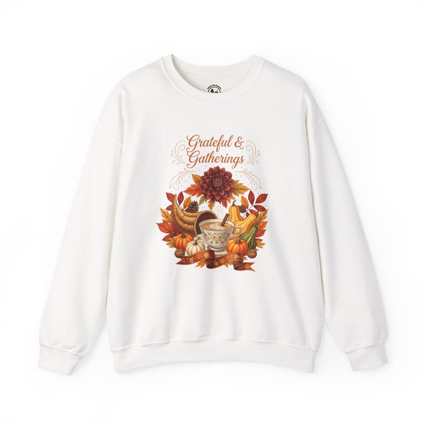 Grateful & Gatherings Fall Sweatshirt – Cozy Autumn Thanksgiving Crewneck