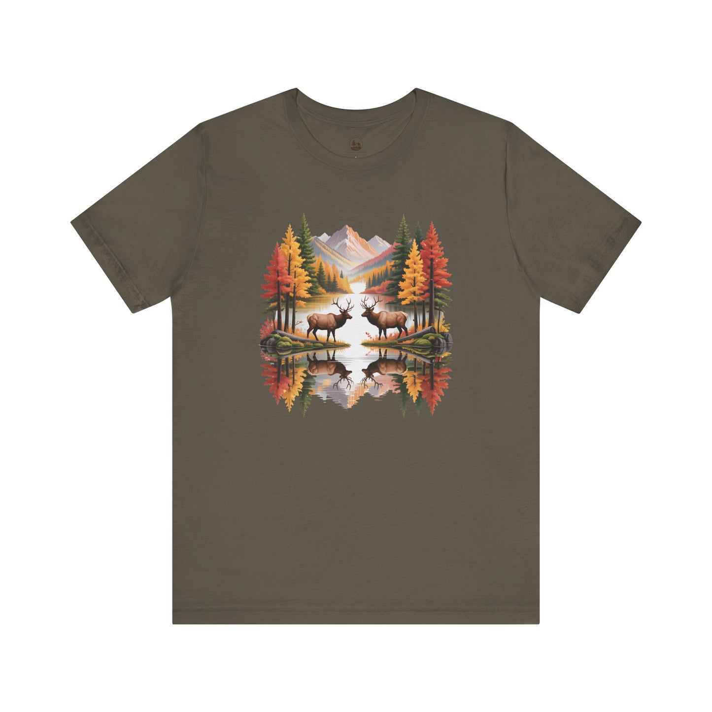 Autumn Wilderness Elk Reflection Unisex T-Shirt