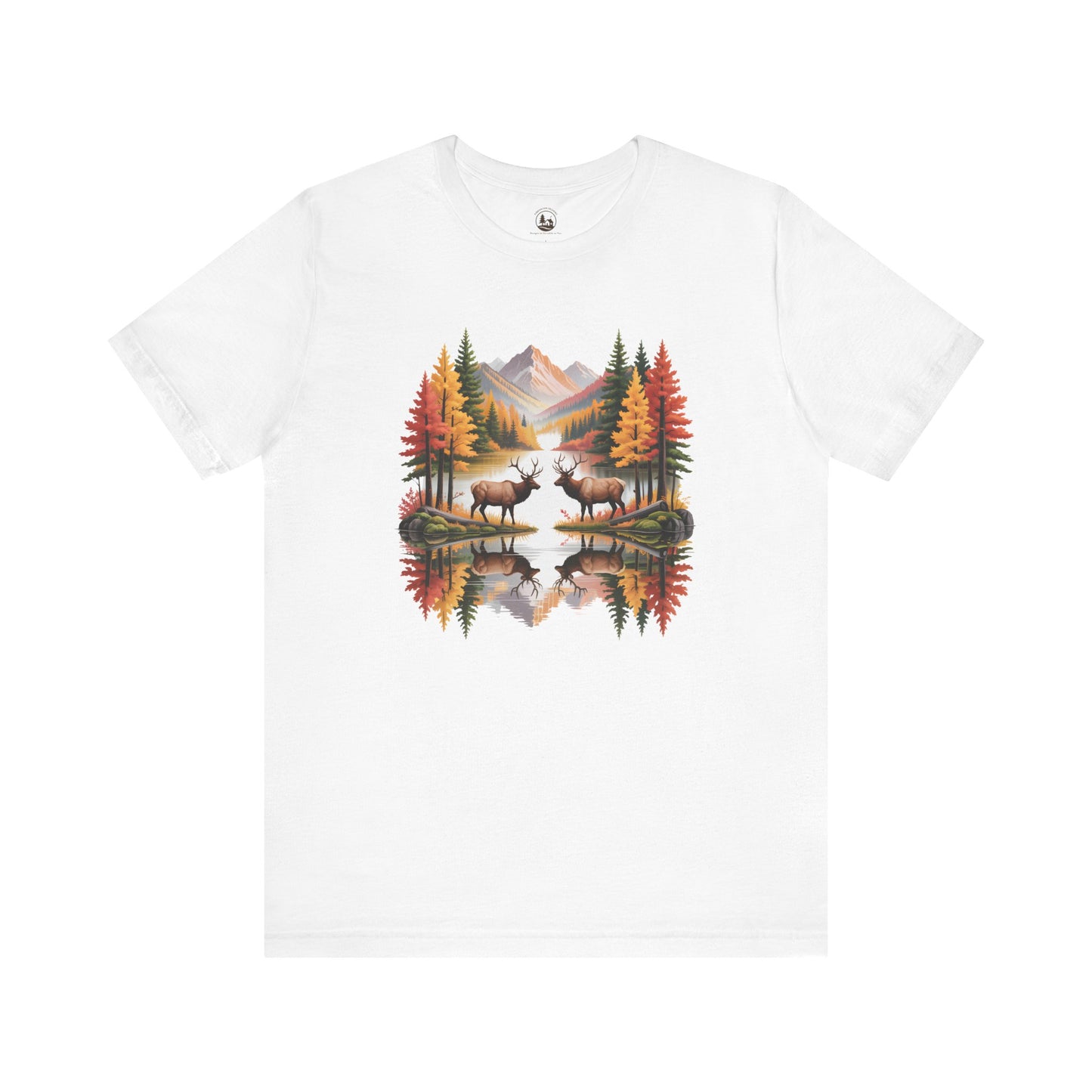 Autumn Wilderness Elk Reflection Unisex T-Shirt