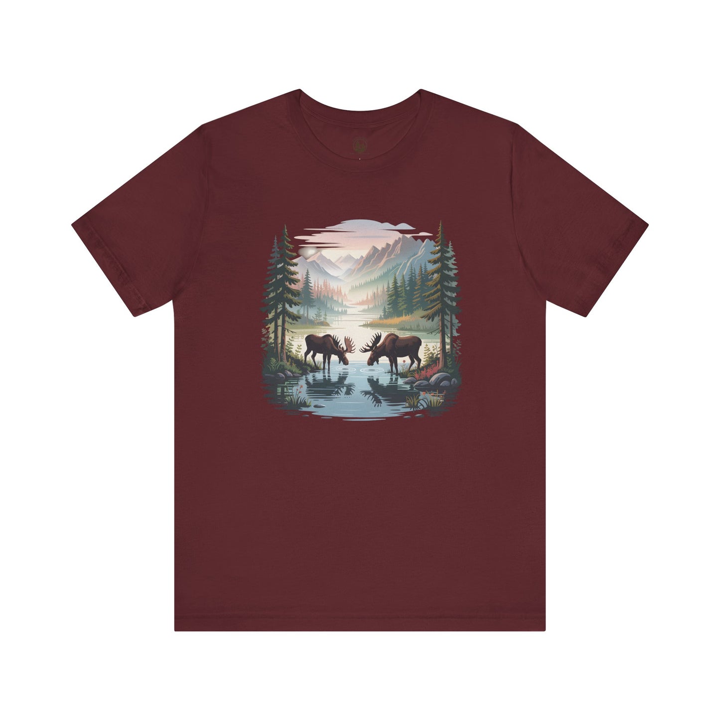 Moose Wilderness T-Shirt | Nature Mountain Landscape Graphic Tee Unisex