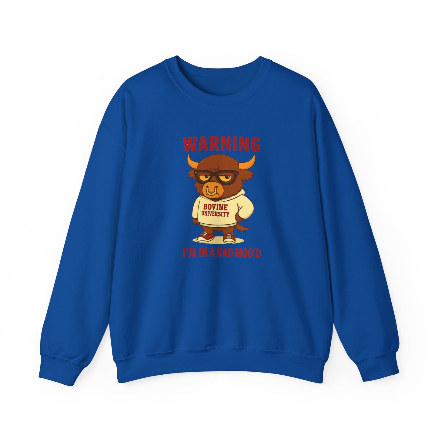 Warning I’m in a Bad Moo’d Funny Bull Crewneck Sweatshirt