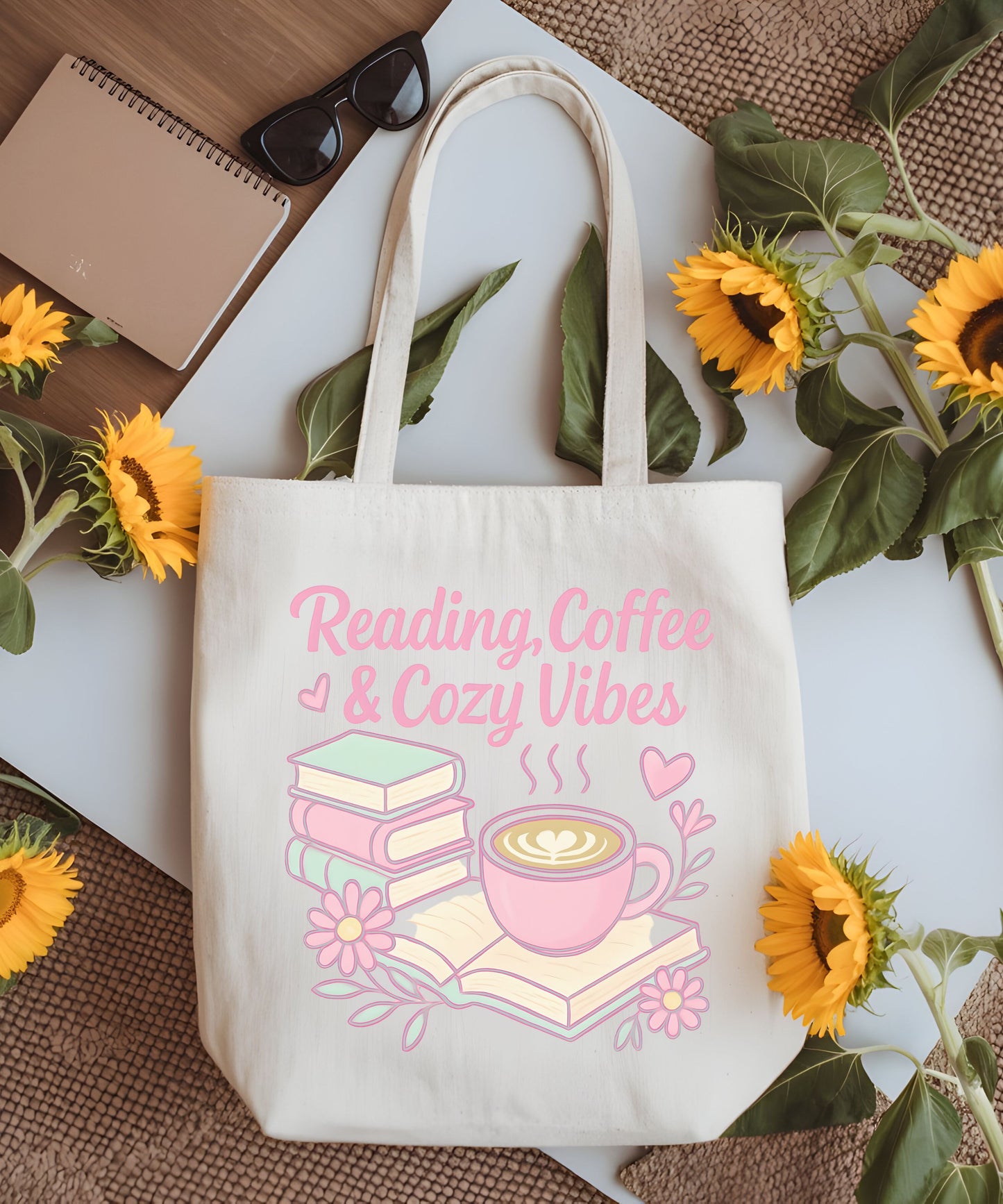 Cozy Reading Tote Bag - Perfect for Book Lovers, Coffee Enthusiasts, Study Sessions, Eco-Friendly Gifts, Casual Outings