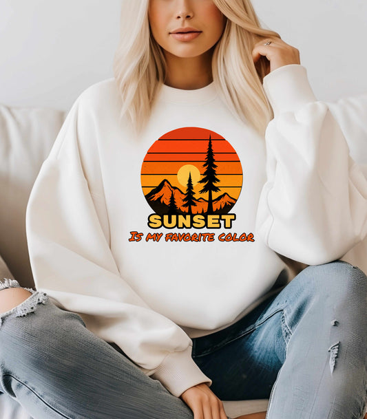 Sunset Mountain Crewneck Sweatshirt – Gildan 18000