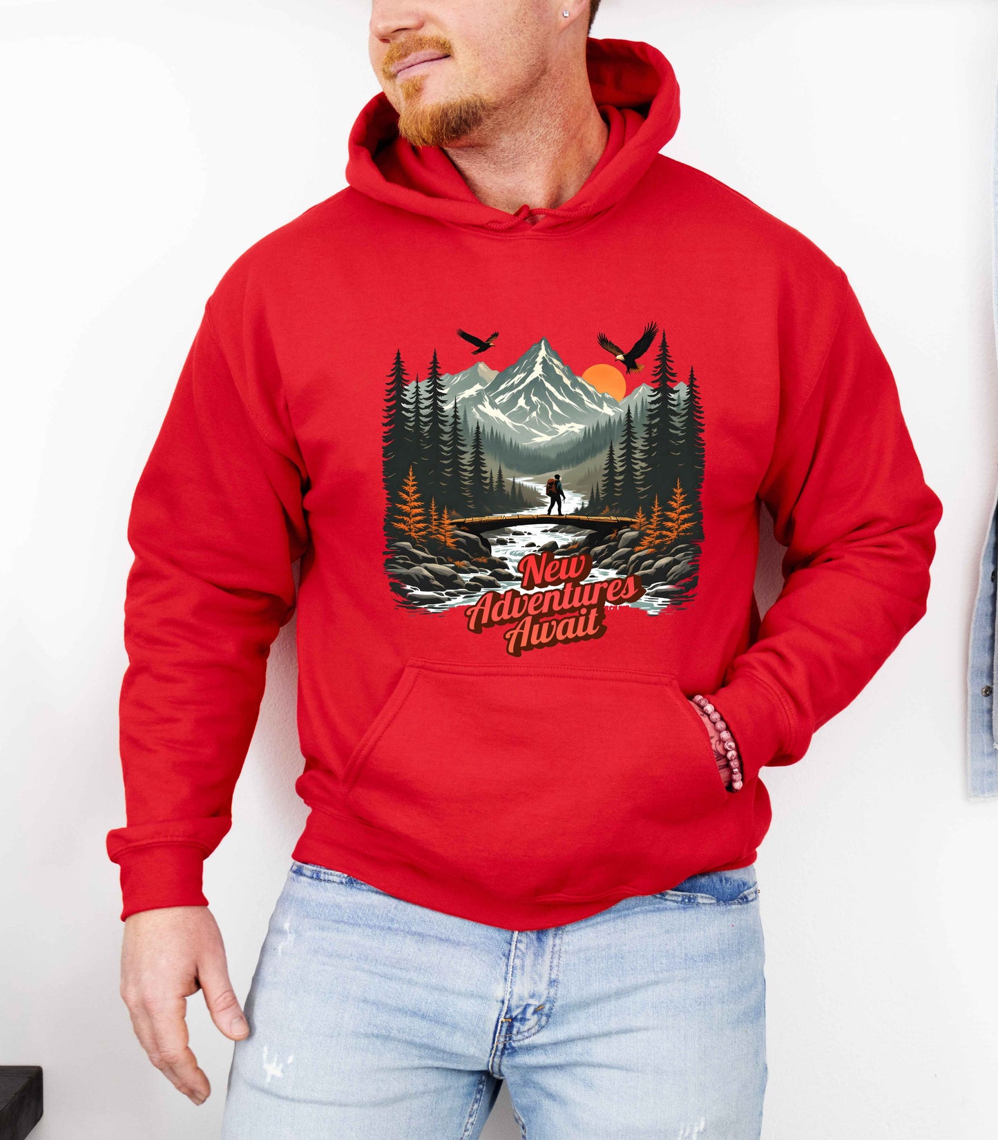 New Adventures Await Hoodie | Hiking Mountain Adventure Sweatshirt