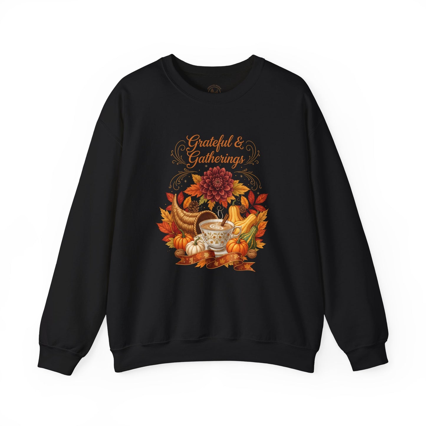 Grateful & Gatherings Fall Sweatshirt – Cozy Autumn Thanksgiving Crewneck