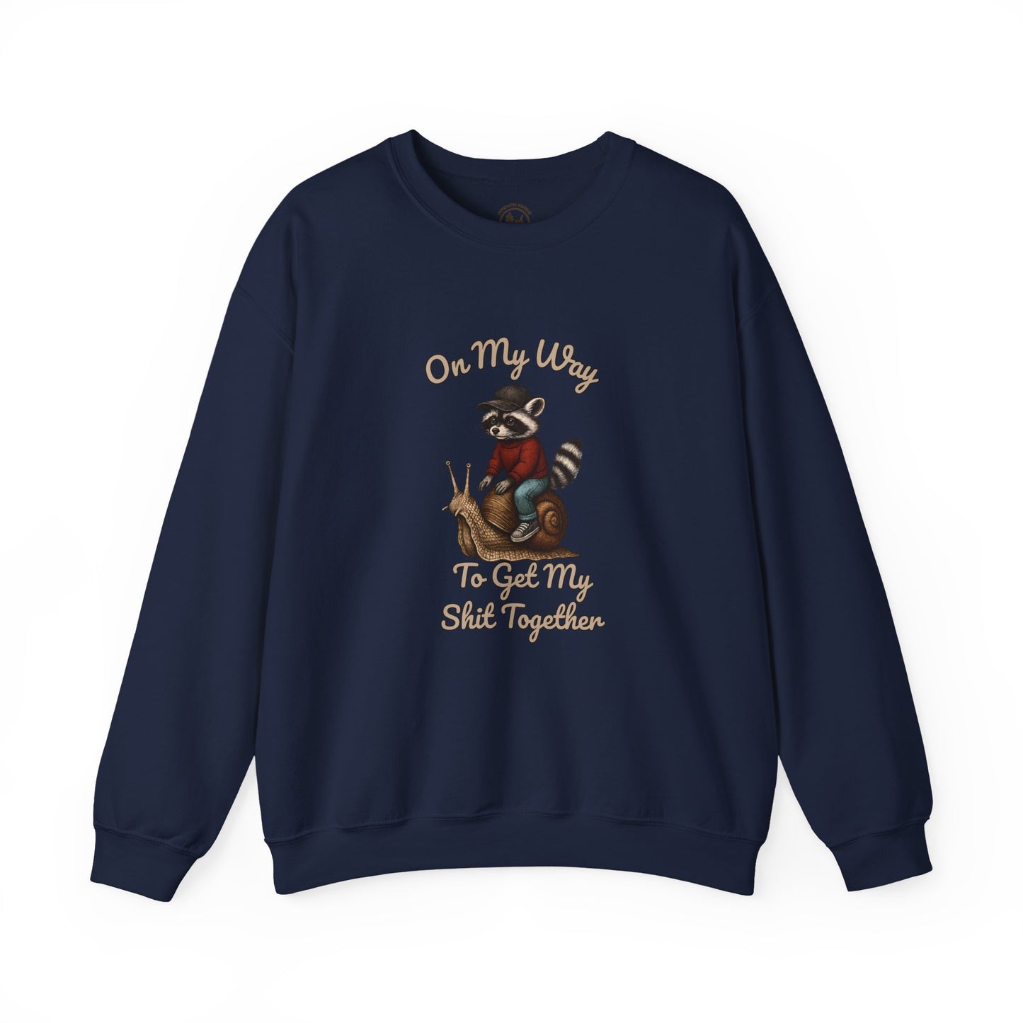 Motivational Funny Raccoon Sweatshirt Gildan 18000
