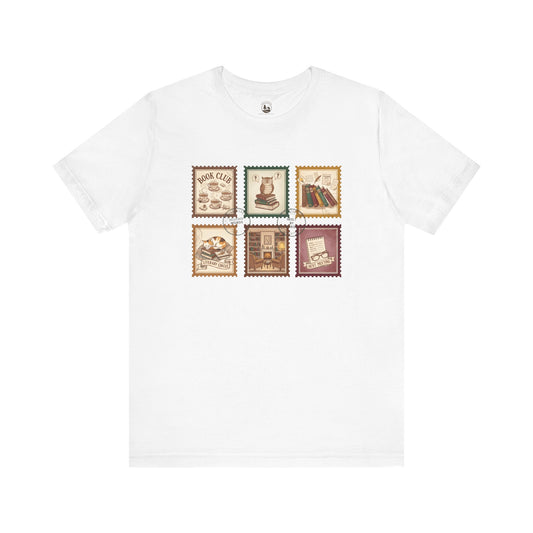 Book Club T-Shirt – Vintage Literary Stamp Design Unisex Tee for Readers