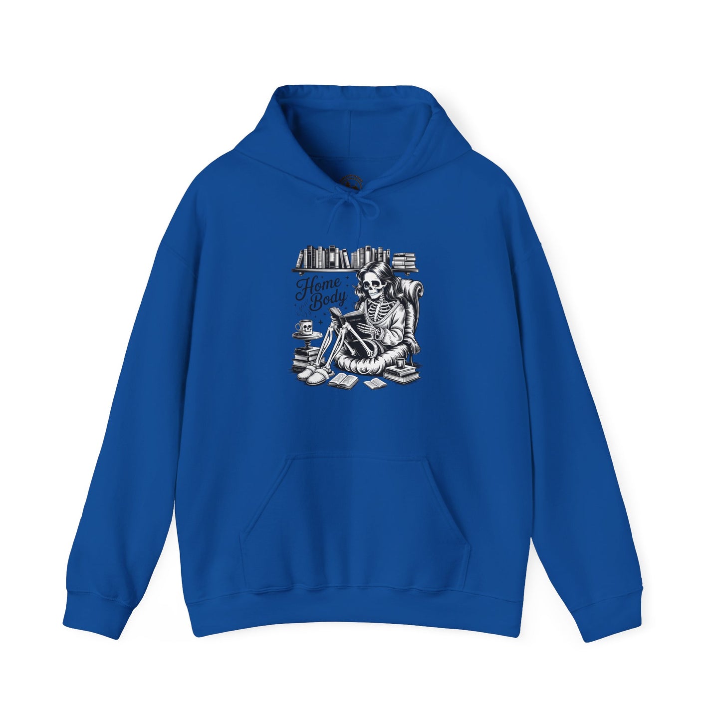 Home Body Hoodie | Skeleton Reading Book Lover Hooded Sweatshirt Unisex