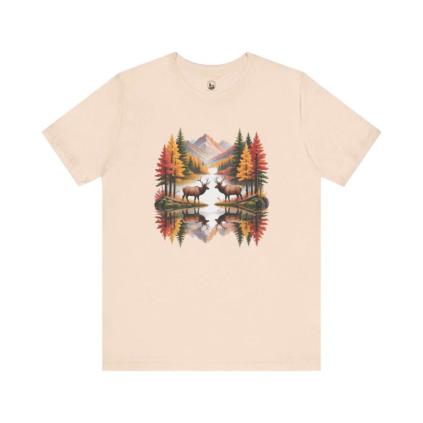 Autumn Wilderness Elk Reflection Unisex T-Shirt