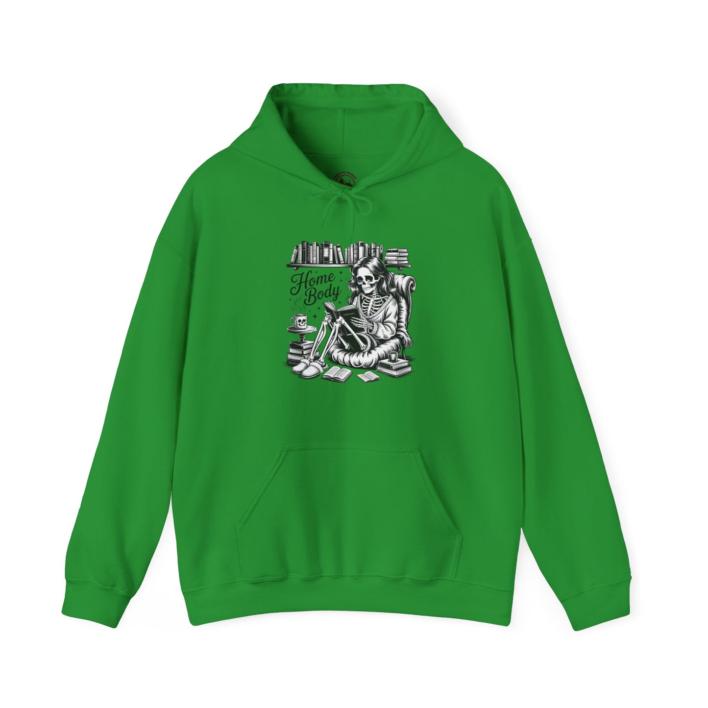 Home Body Hoodie | Skeleton Reading Book Lover Hooded Sweatshirt Unisex