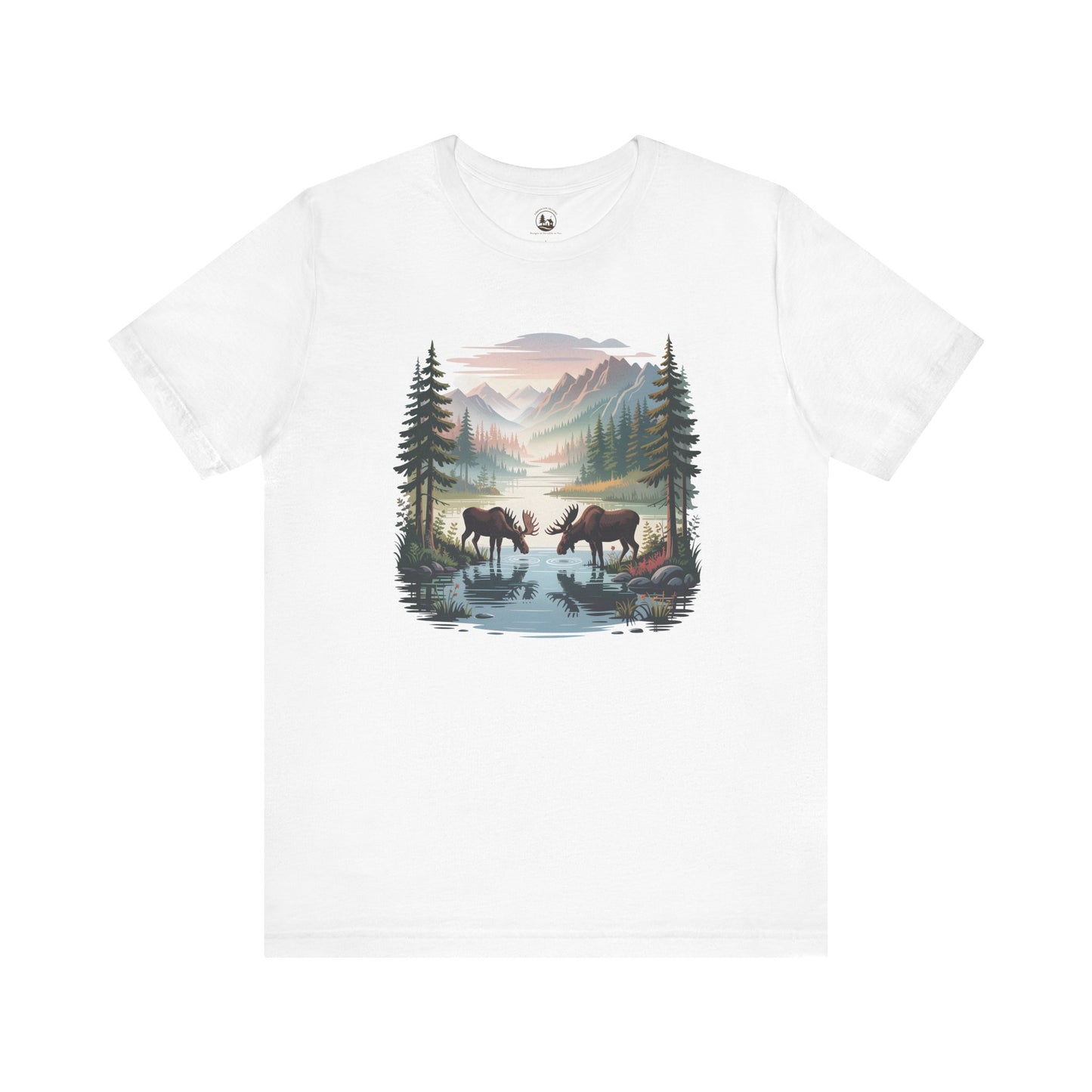 Moose Wilderness T-Shirt | Nature Mountain Landscape Graphic Tee Unisex