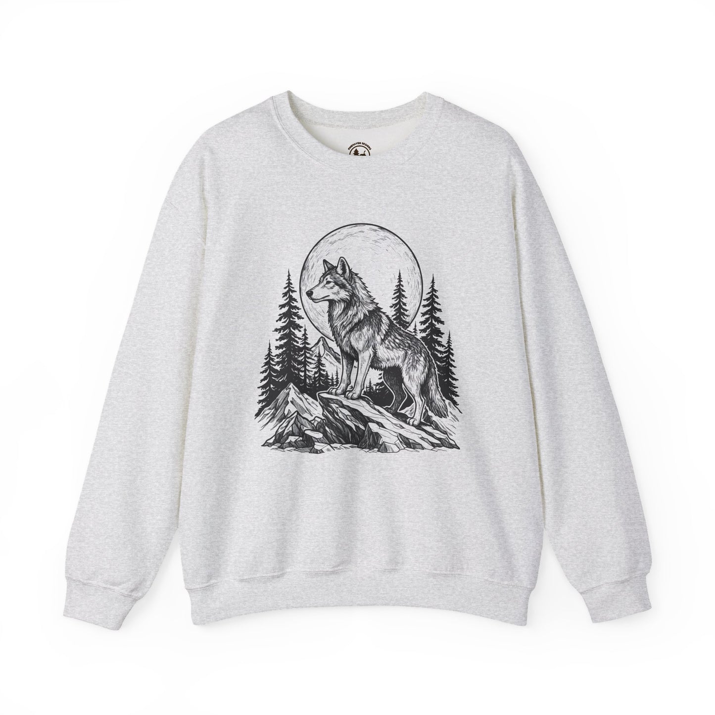 Majestic Wolf Under Moon Sweatshirt – Wilderness Graphic Crewneck