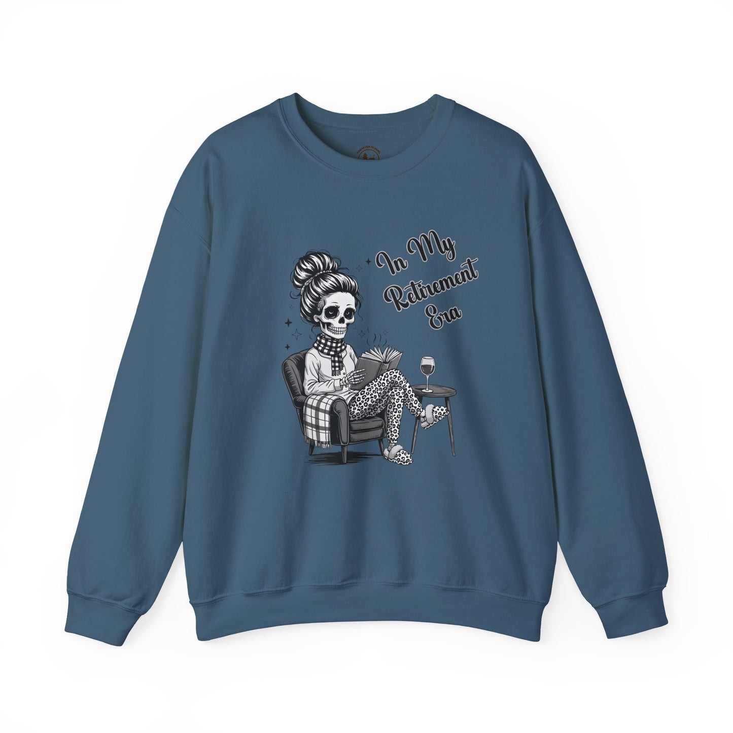 In My Retirement Era Skeleton Graphic Sweatshirt – Cozy Funny Pink Crewneck