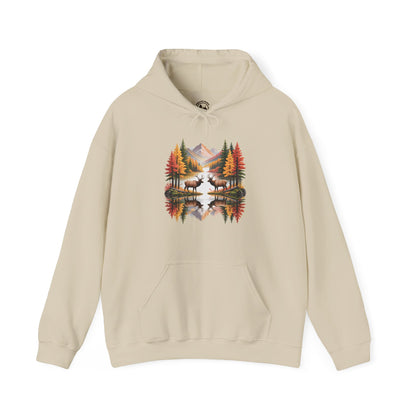 Autumn Elk Mountain Hoodie – Wildlife Nature Scene Sweatshirt