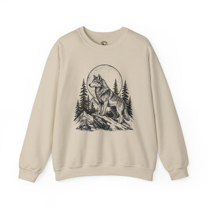 Majestic Wolf Under Moon Crewneck Sweatshirt