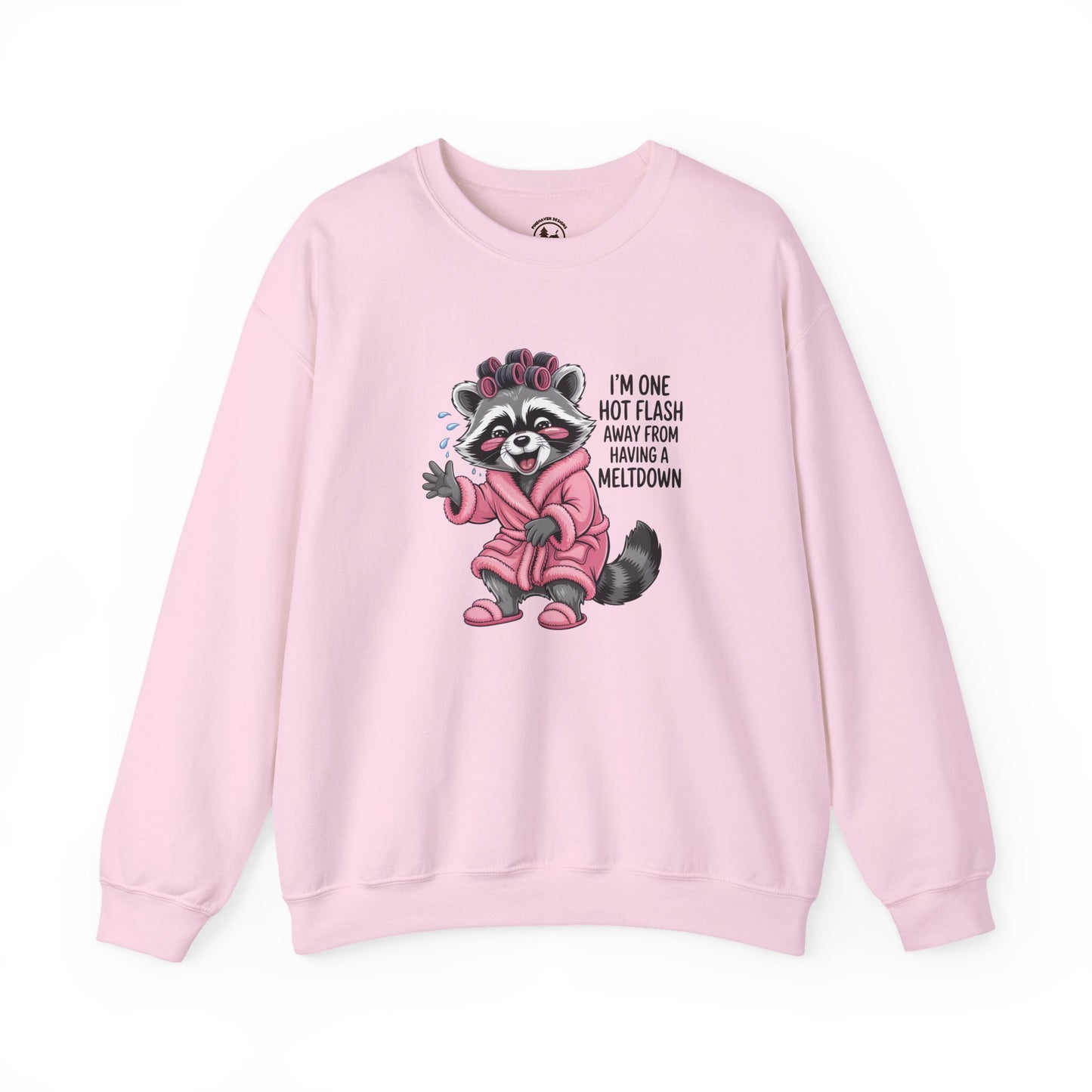 Humorous Raccoon Sweatshirt - Perfect for Ladies' Night, Cozy Days, Birthday Gifts, Hot Flash Humor