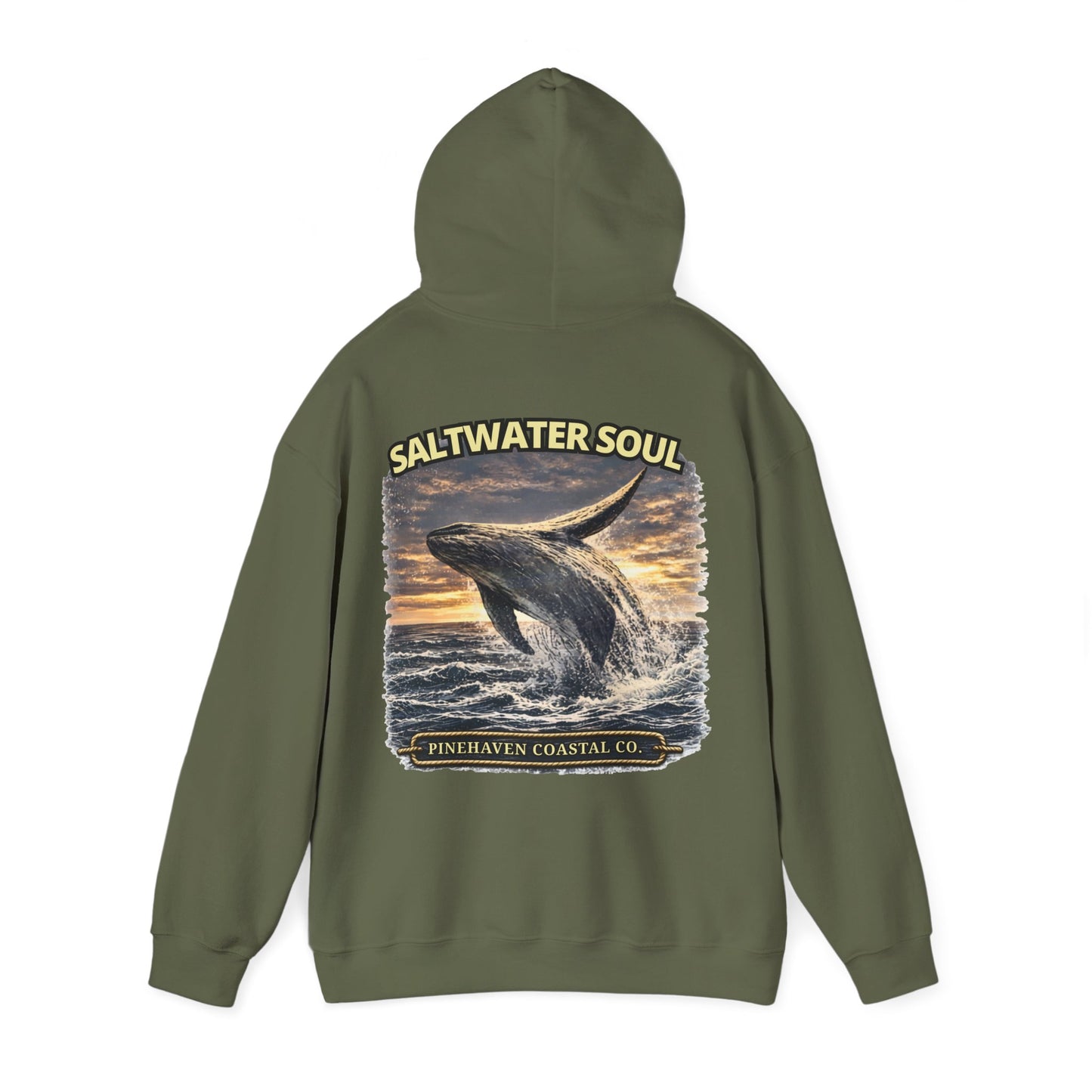 Saltwater Soul Whale Hoodie, Pinehaven Coastal Co Hoodie