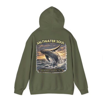 Saltwater Soul Whale Hoodie, Pinehaven Coastal Co Hoodie