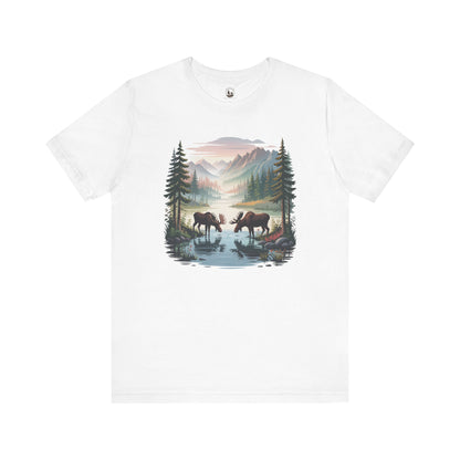 Men's Unisex Outdoor Wilderness T-Shirt With Moose