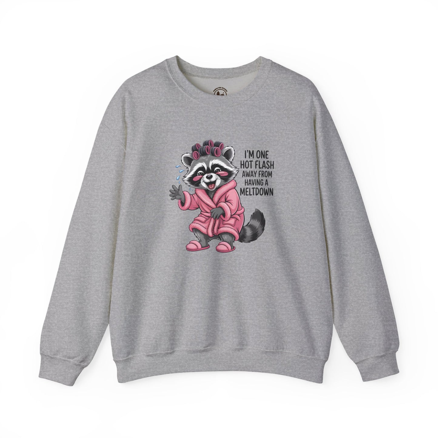 Humorous Raccoon Sweatshirt - Perfect for Ladies' Night, Cozy Days, Birthday Gifts, Hot Flash Humor