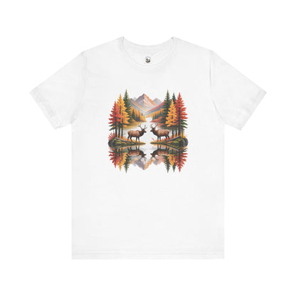 Autumn Wilderness Elk Reflection Unisex T-Shirt