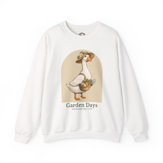 Garden Days Goose Crewneck Sweatshirt, Cottage core Crewneck, Pinehaven Cozy Club, Cozy Aesthetic Sweatshirt, Spring Garden Pullover
