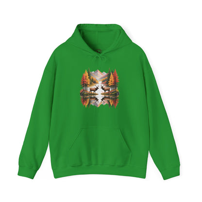 Autumn Elk Mountain Hoodie – Wildlife Nature Scene Sweatshirt