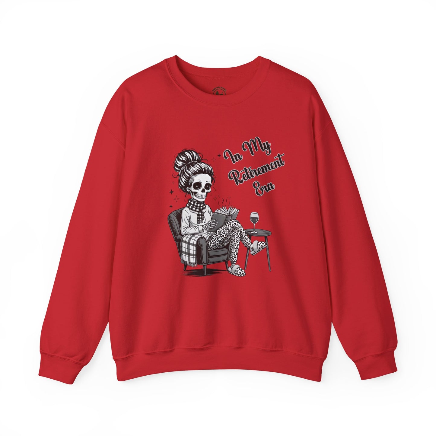 In My Retirement Era Skeleton Graphic Sweatshirt – Cozy Funny Pink Crewneck