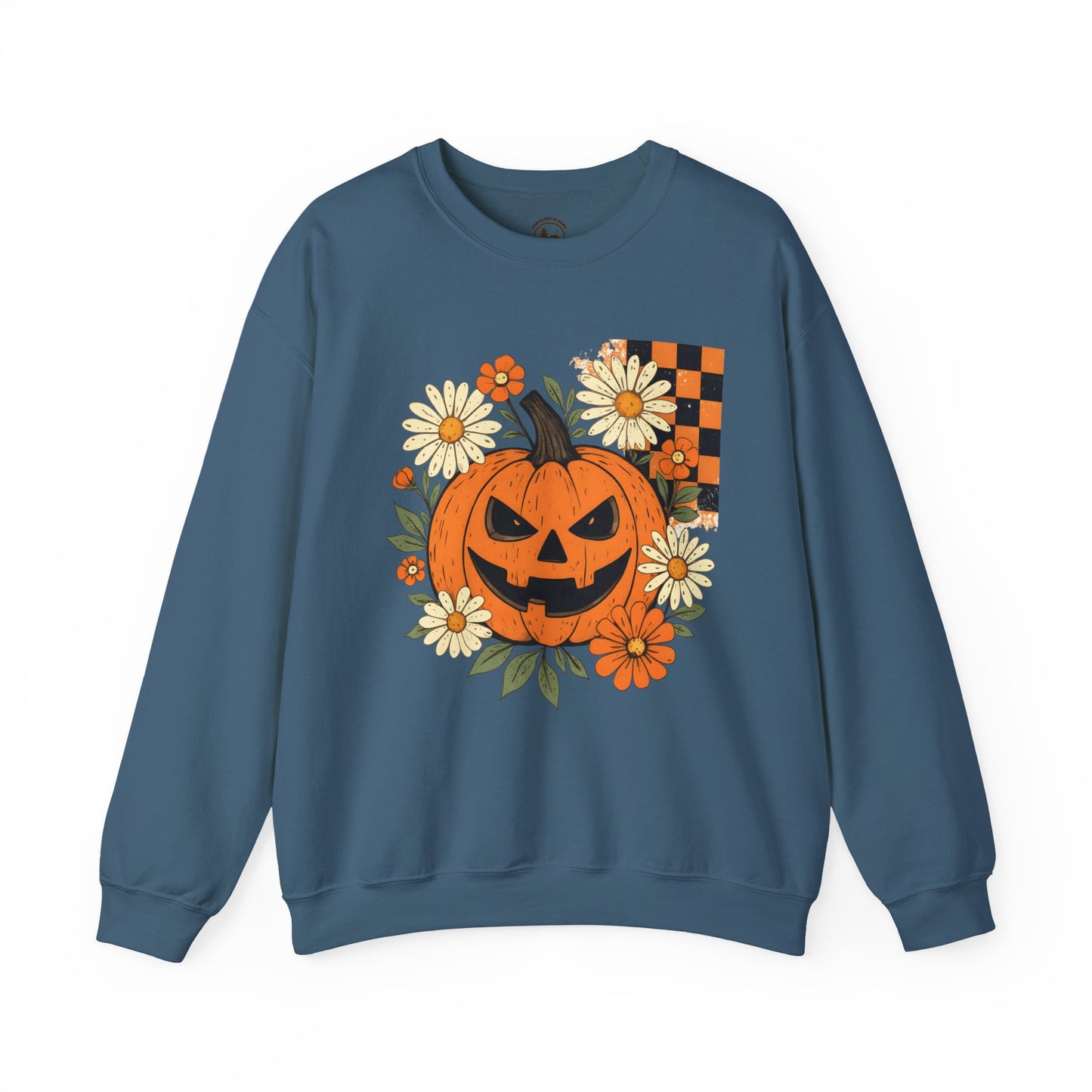 Smiling Jack O’Lantern Pumpkin Shirt | Cute Halloween Floral Sweatshirt