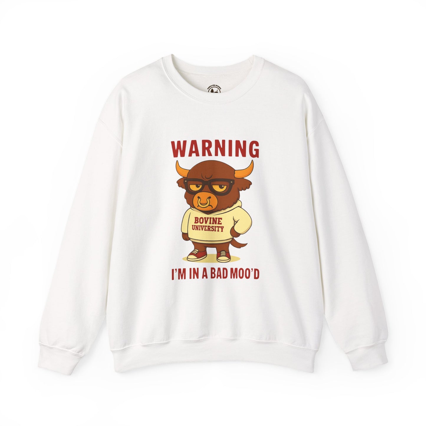 Warning I’m in a Bad Moo’d Funny Bull Crewneck Sweatshirt