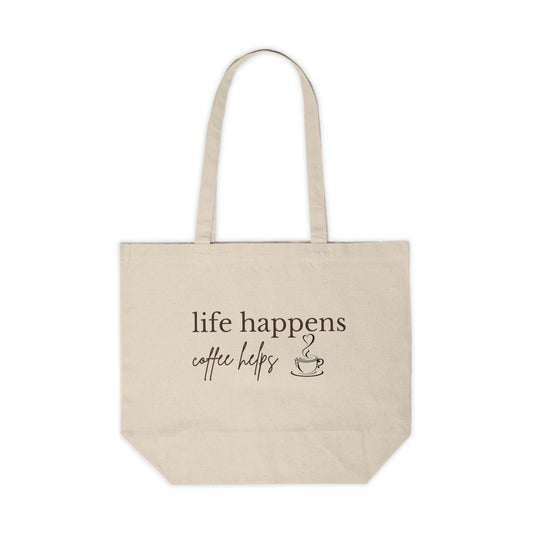 Life Happens Coffee Helps Tote Bag