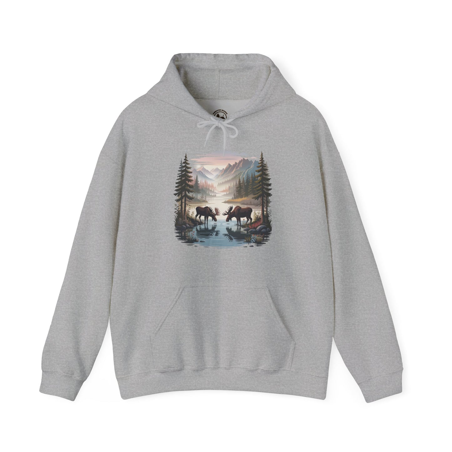 Moose Wilderness  Hooded Sweatshirt | Nature Mountain Landscape Unisex
