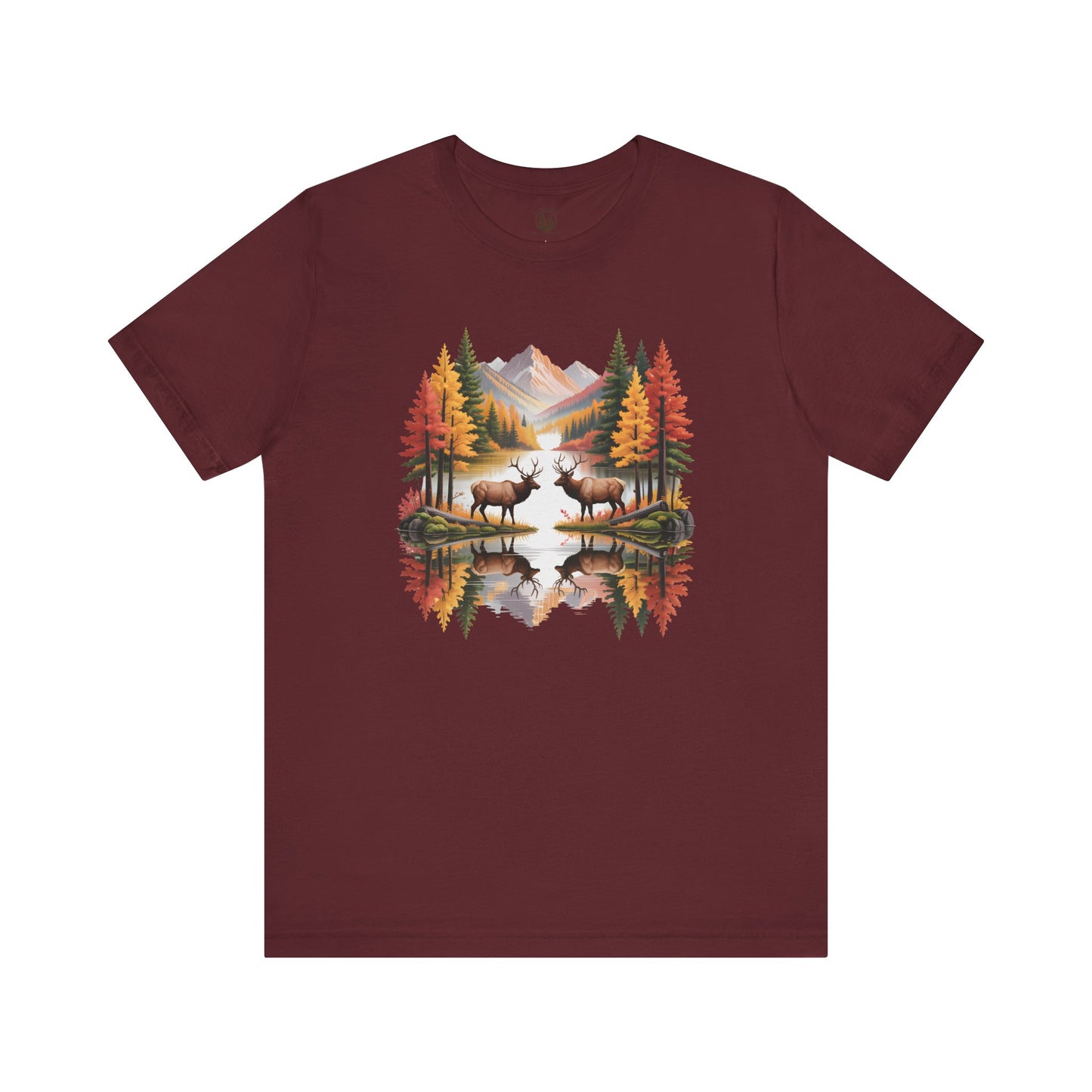Autumn Wilderness Elk Reflection Unisex T-Shirt