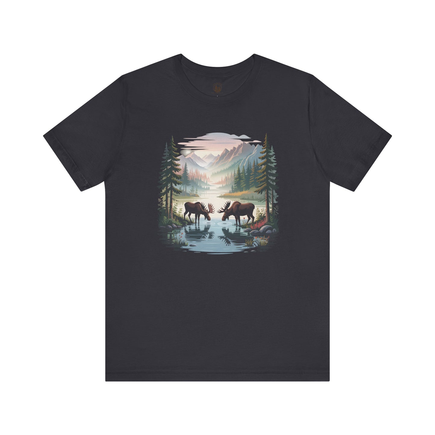 Moose Wilderness T-Shirt | Nature Mountain Landscape Graphic Tee Unisex