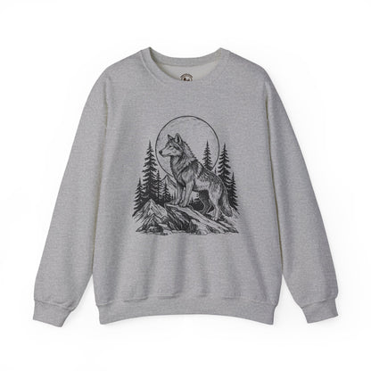 Majestic Wolf Under Moon Crewneck Sweatshirt
