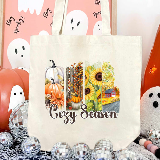 Cozy Season Reusable Canvas Tote Bag