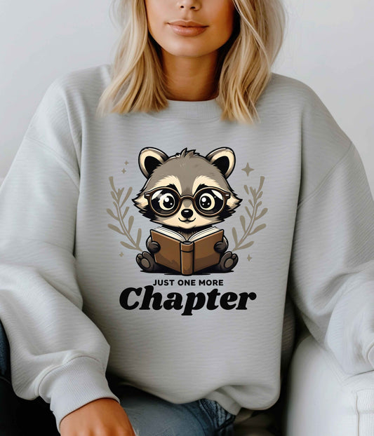 Book Lover's Cozy Sweatshirt, Unisex Crewneck, Gift for Readers, Reading Sweatshirt, Just One More Chapter Apparel