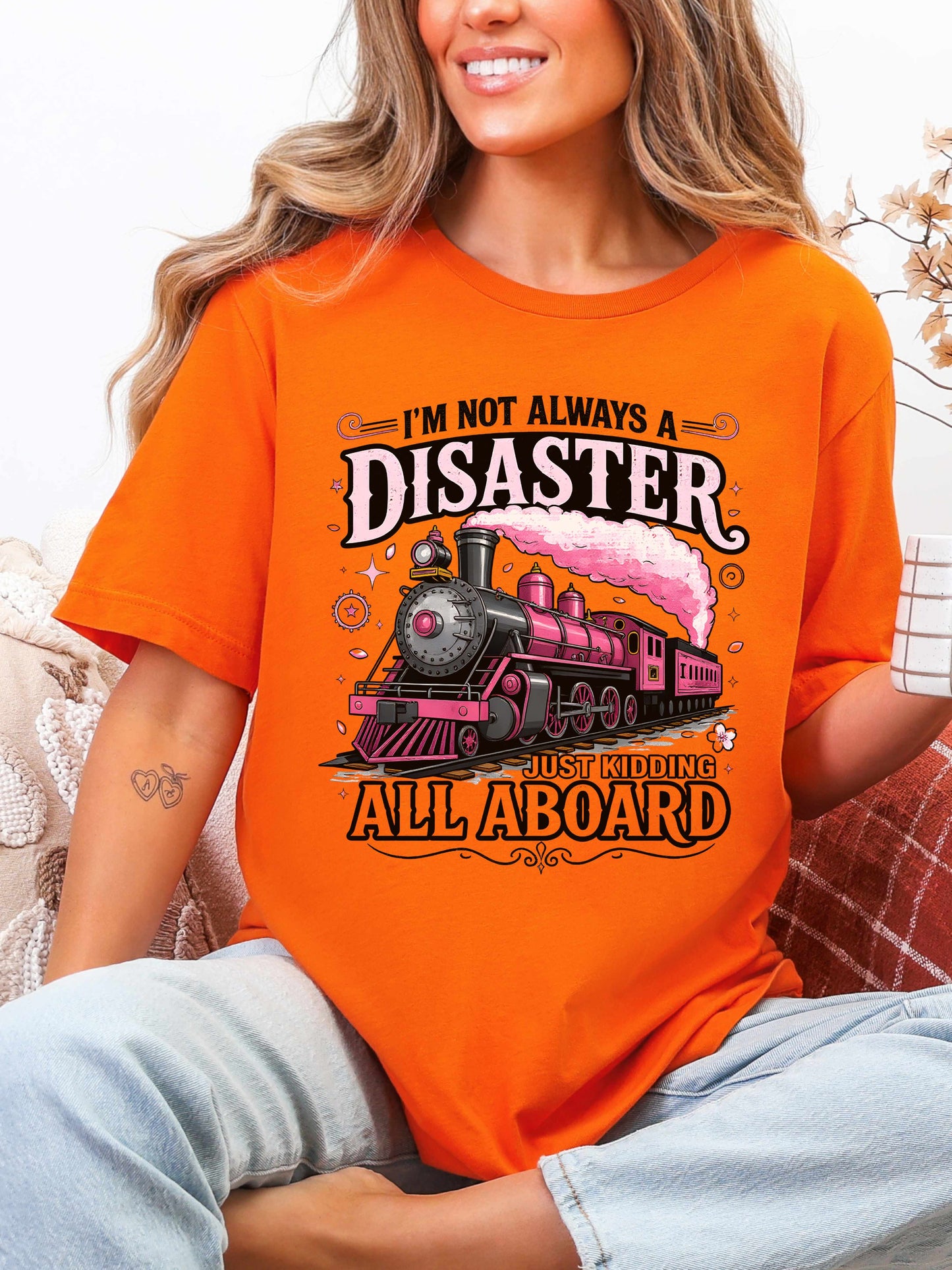 I'm Not Always a Disaster Tee, Vintage Train Graphic Shirt