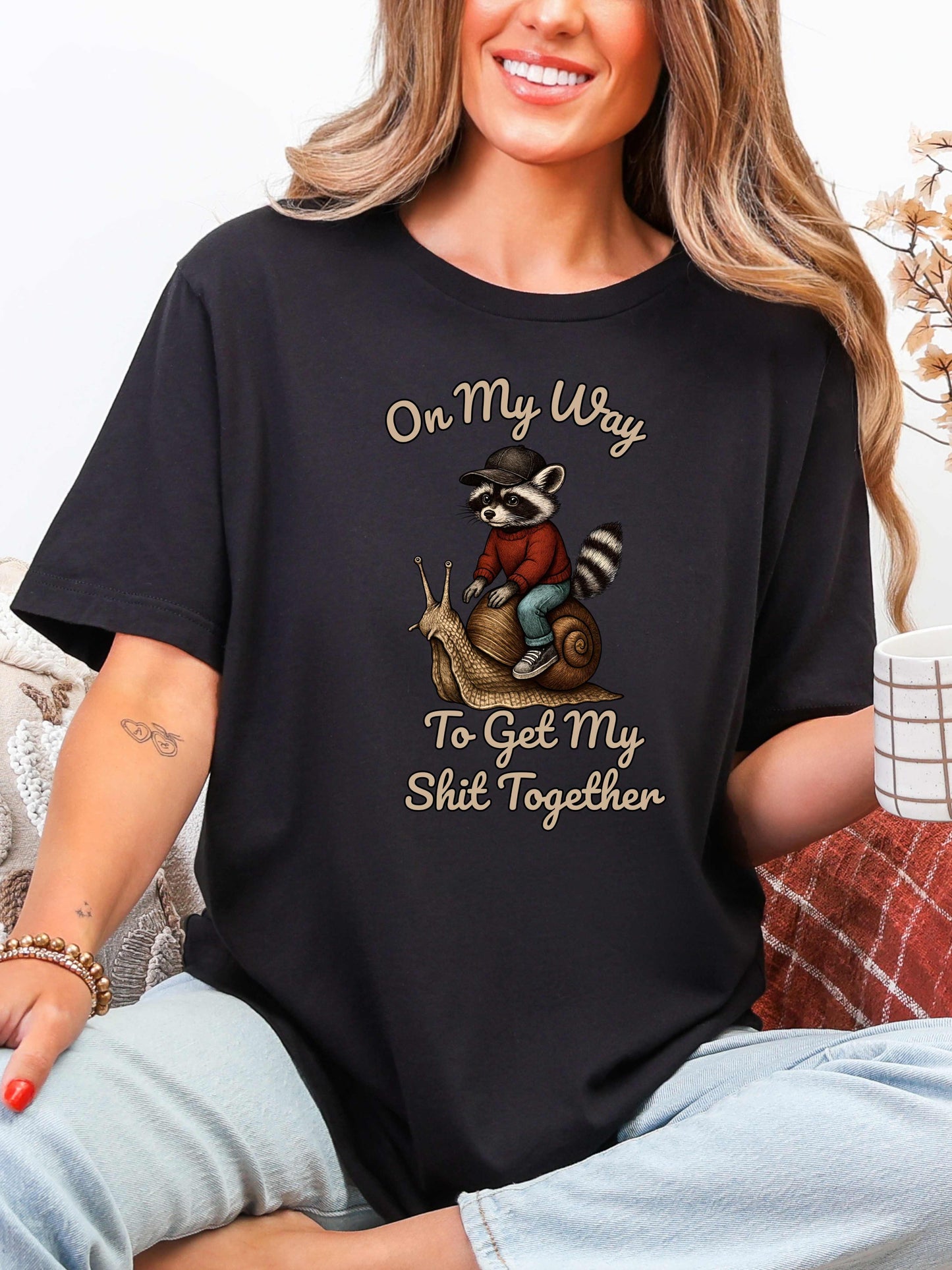 On My Way to Get It Together T-Shirt, Funny Raccoon Graphic