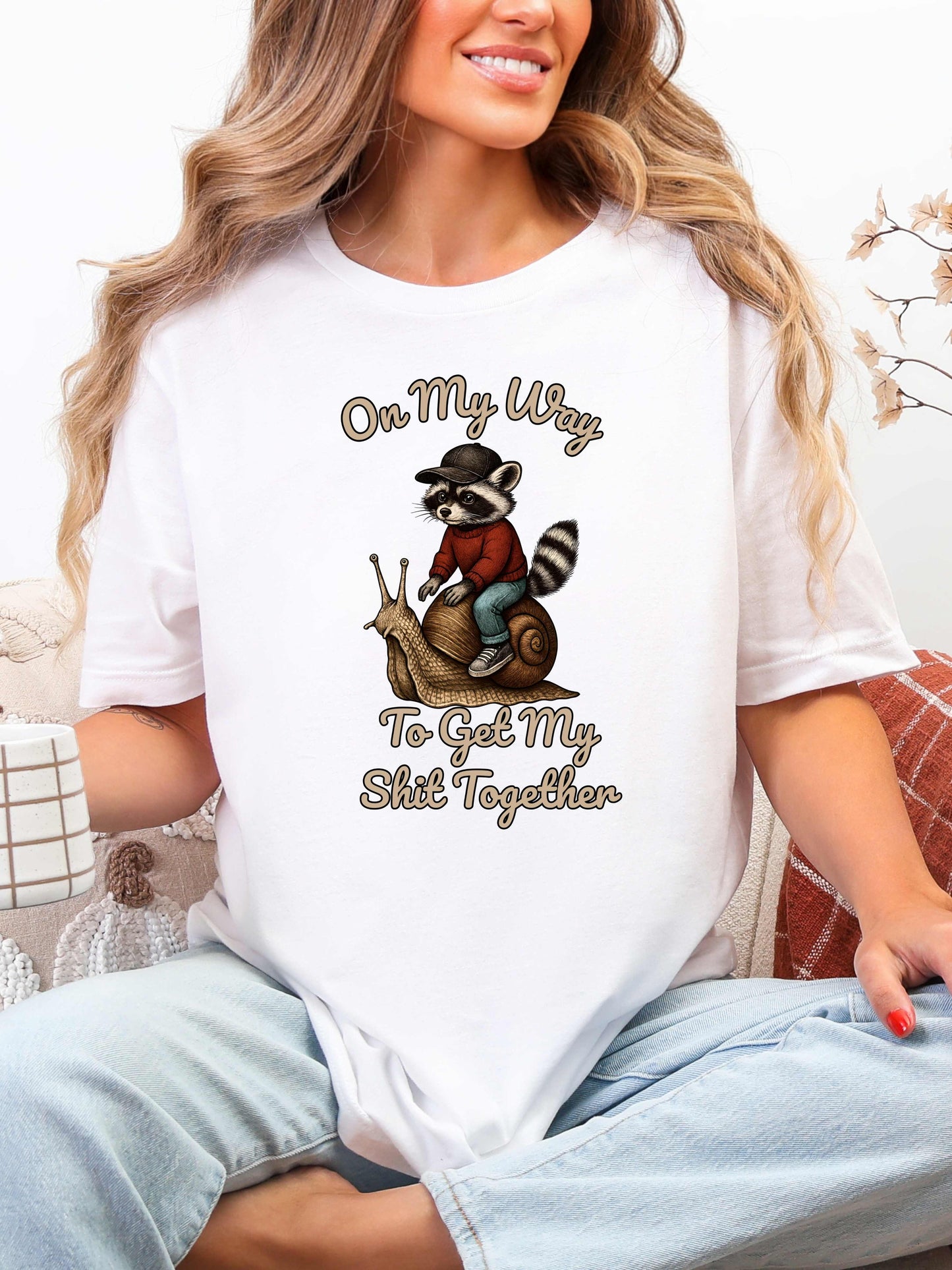 On My Way to Get It Together T-Shirt, Funny Raccoon Graphic