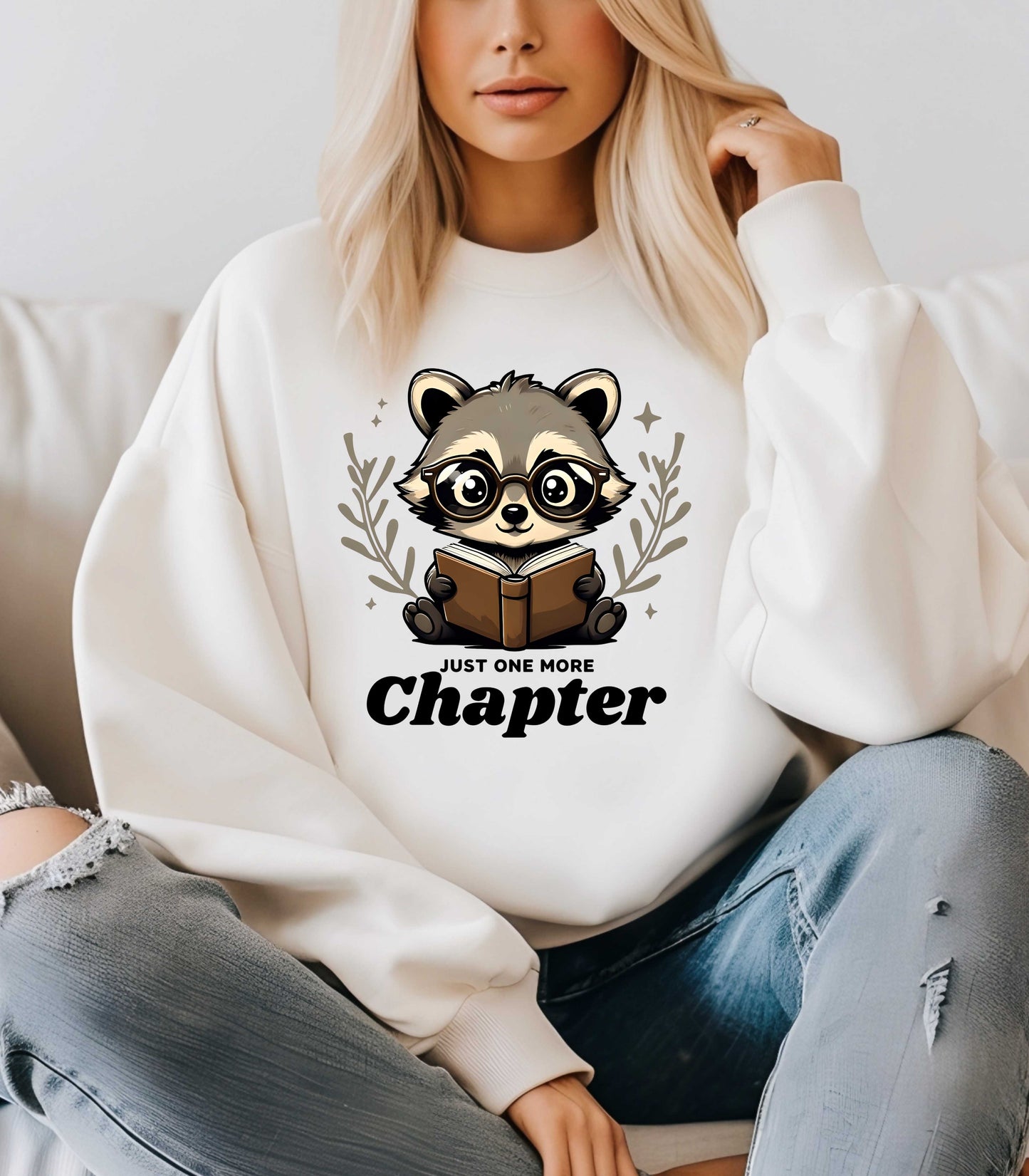 Book Lover's Cozy Sweatshirt, Unisex Crewneck, Gift for Readers, Reading Sweatshirt, Just One More Chapter Apparel