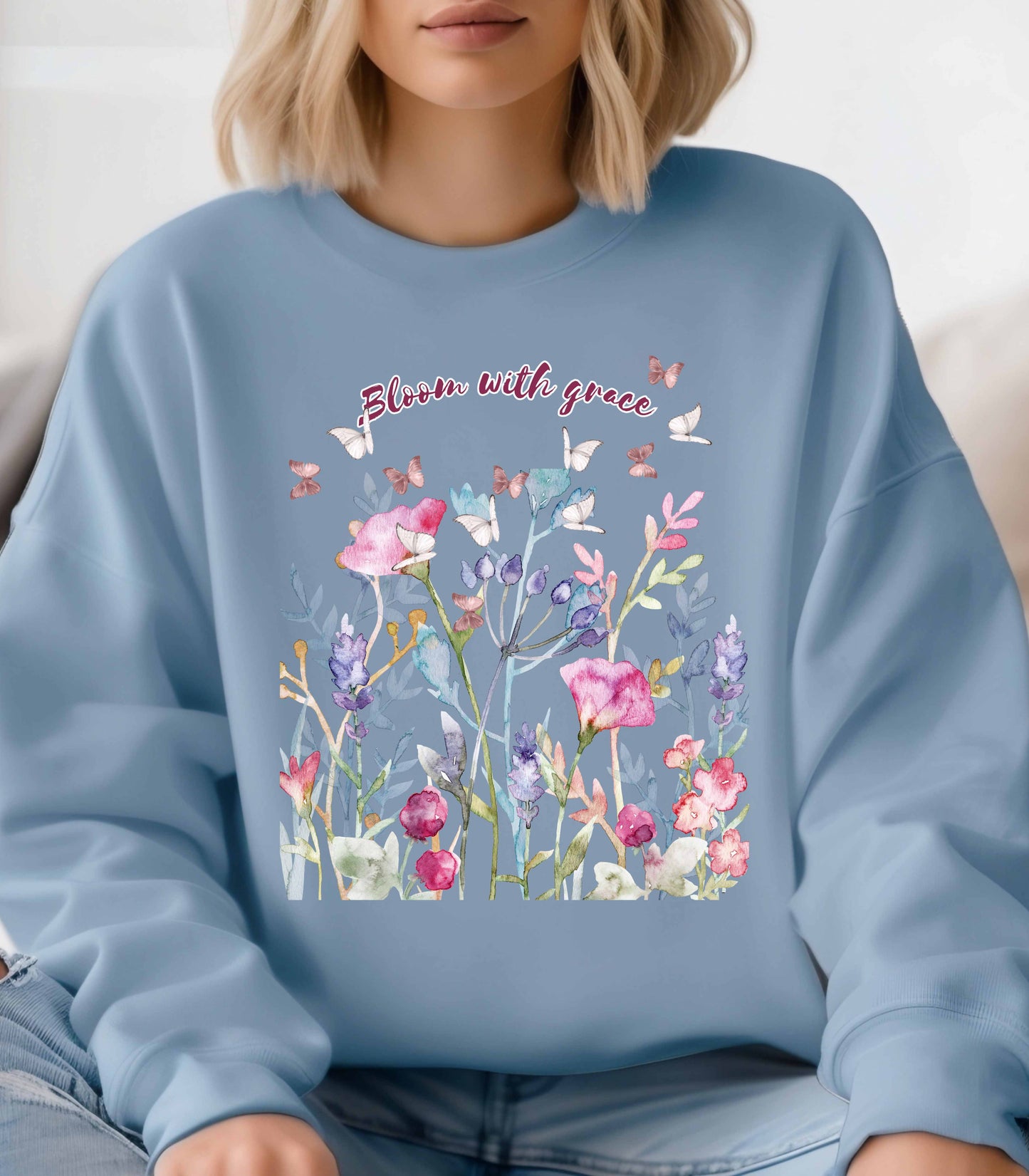 Bloom with Grace Floral  Crewneck Sweater