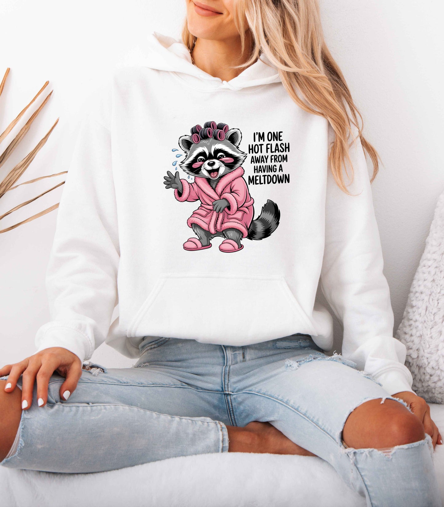 Cute Raccoon I'm One Hot Flash Away From Having A Meltdown Hoodie