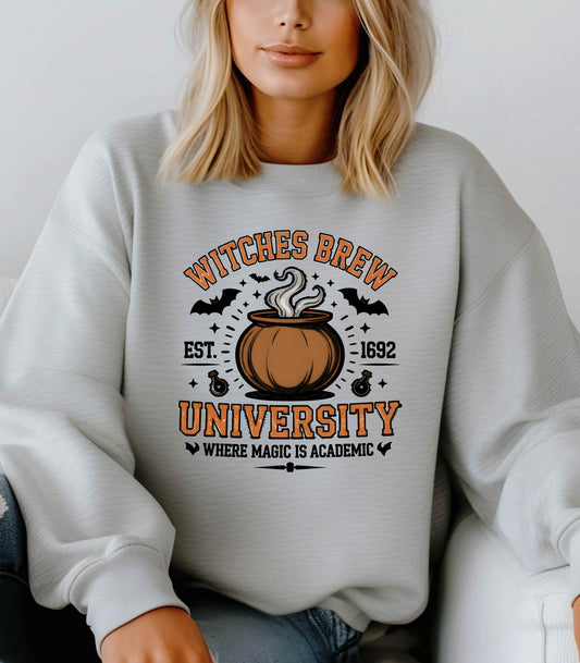 Witches Brew University Crewneck Sweatshirt, Cozy Halloween Apparel