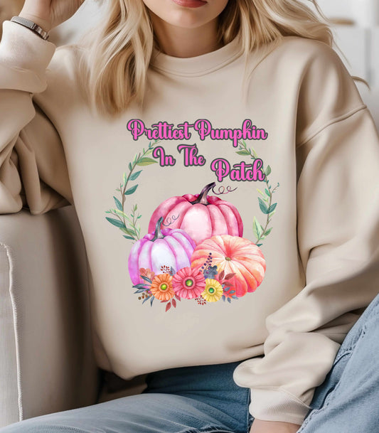 Prettiest Pumpkin in the Patch Sweatshirt | Cute Fall & Halloween Shirt