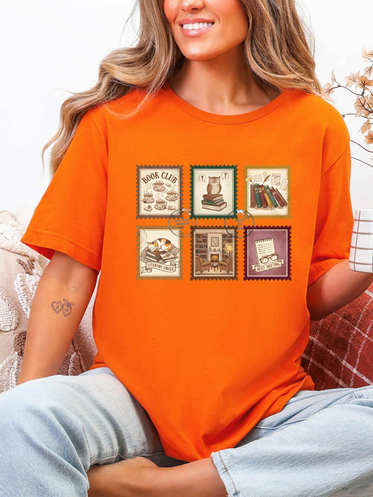 Book Club T-Shirt – Vintage Literary Stamp Design Unisex Tee for Readers