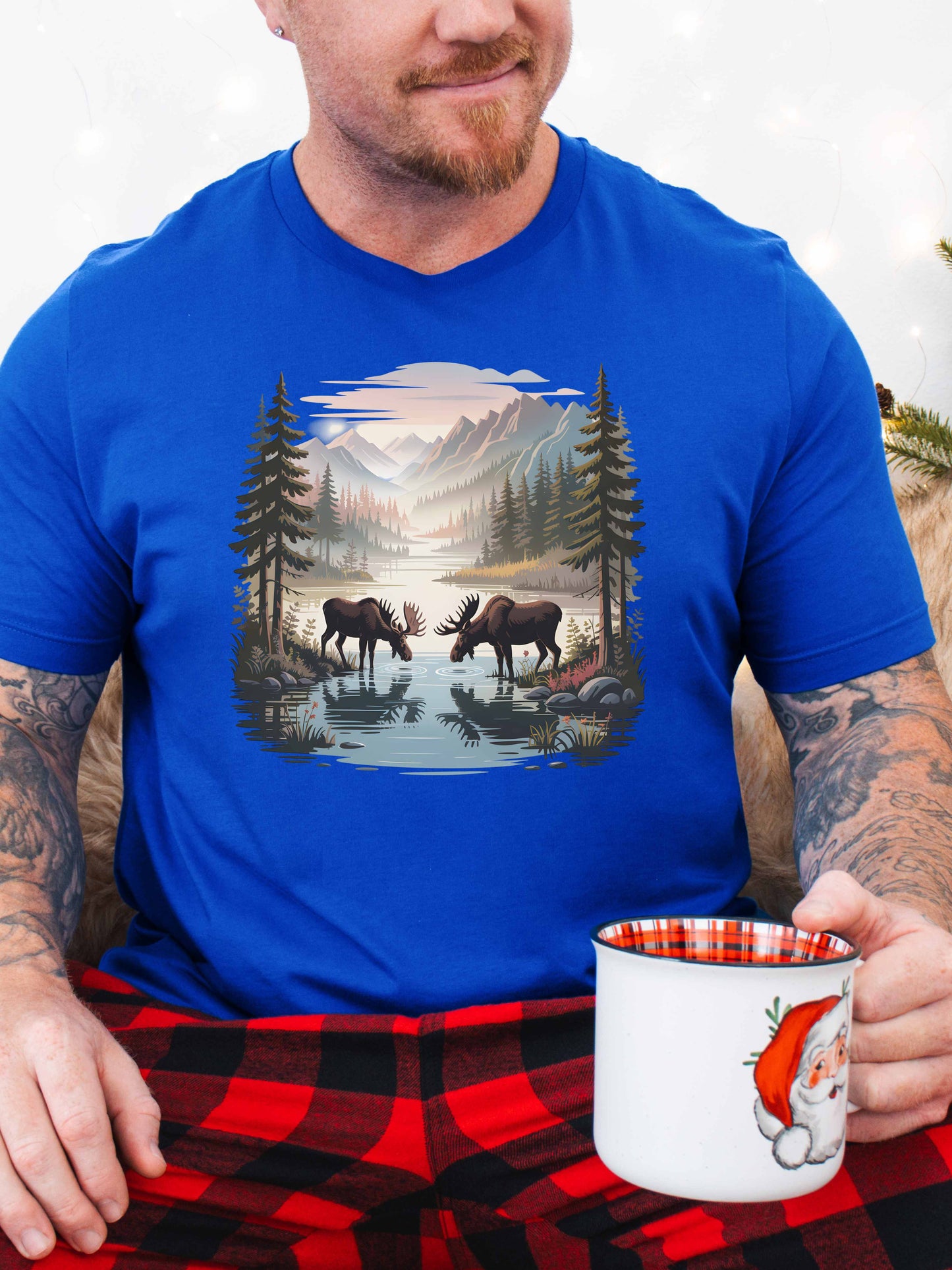 Moose Wilderness T-Shirt | Nature Mountain Landscape Graphic Tee Unisex