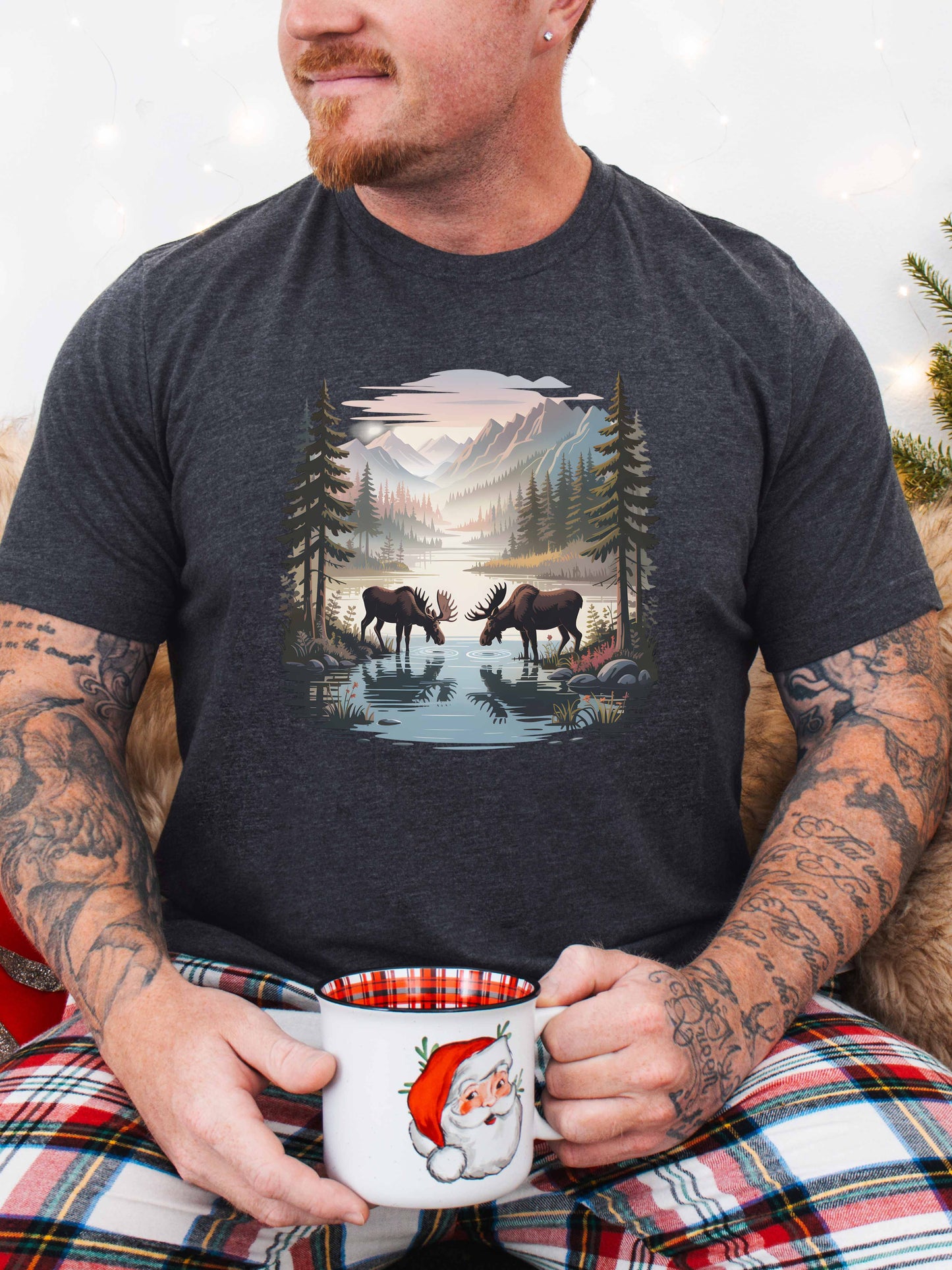 Moose Wilderness T-Shirt | Nature Mountain Landscape Graphic Tee Unisex