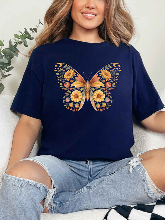 Floral Butterfly Shirt | Vintage Botanical Butterfly Sweatshirt & Tee